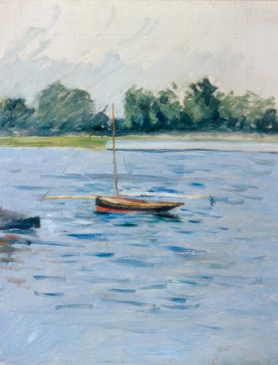Båden for anker på Seinen af Gustave Caillebotte