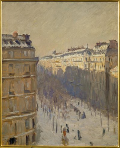 Boulevard Haussmann, sneeffekt af Gustave Caillebotte