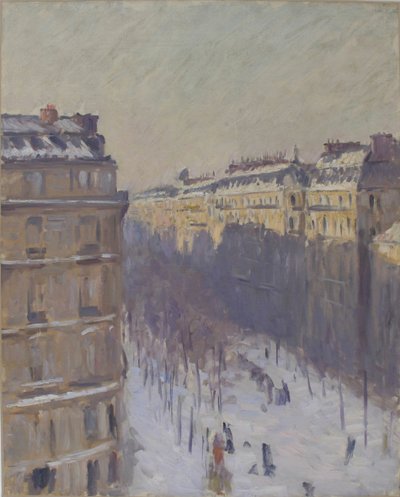 Boulevard Haussmann, sneeffekt, 1879-1881. af Gustave Caillebotte