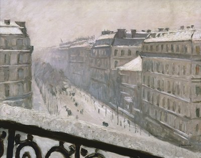 Boulevard Haussmann i sneen, 1879 eller 1881 af Gustave Caillebotte
