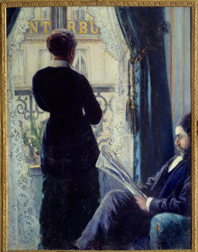 Interiør, kvinde i vinduet af Gustave Caillebotte