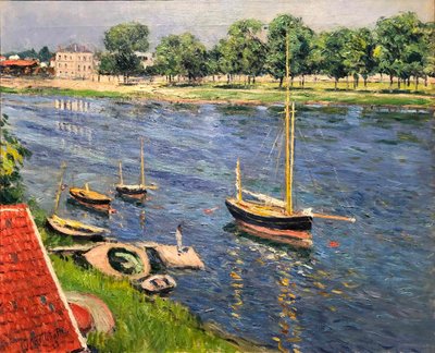 Seinen ved Argenteuil, både for anker, 1883. af Gustave Caillebotte