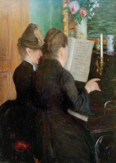 Klaverundervisningen af Gustave Caillebotte