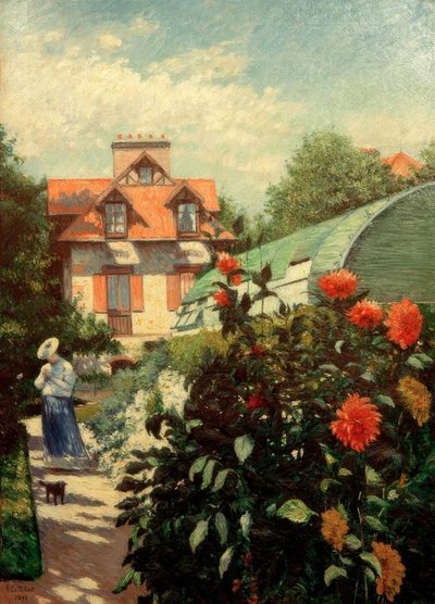 Haven, Petit Gennevilliers (Les dahlias, jardin du Peti af Gustave Caillebotte