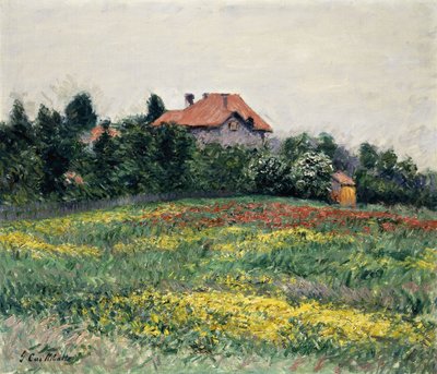 Normandiets landskab; Landskab i Normandiet, 1884 af Gustave Caillebotte
