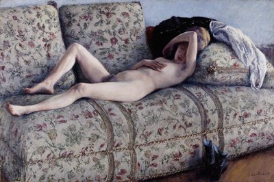 Nøgen på en sofa af Gustave Caillebotte