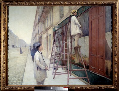 Painters in building in 1877. Painting by Gustave Caillebottedani af Gustave Caillebotte