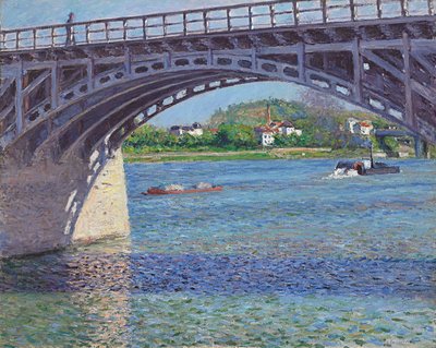 Argenteuil-broen og Seinen; Argenteuil-broen og Seinen, ca. 1883 af Gustave Caillebotte