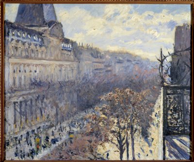 The Boulevard des Italians in Paris Maleri af Gustave Caillebotte (1848-1894) 1880 privat samling af Gustave Caillebotte