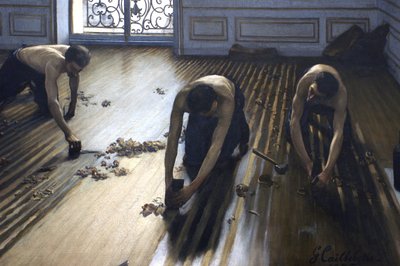 The Floor Scrapers - et udsnit af maleriet. af Gustave Caillebotte