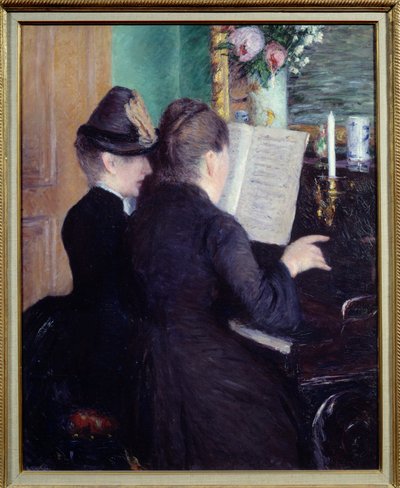 Klaverundervisningen af Gustave Caillebotte