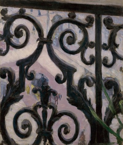 Udsigt fra en balkon af Gustave Caillebotte