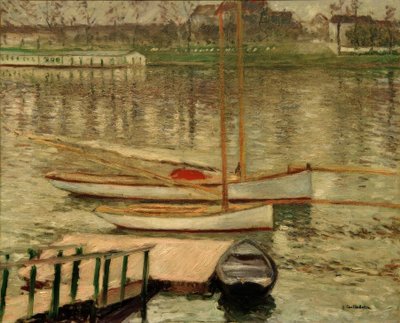 Sejlbåde for anker på Seinen af Gustave Caillebotte