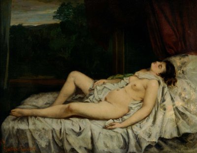 Sovende nøgen af Gustave Courbet