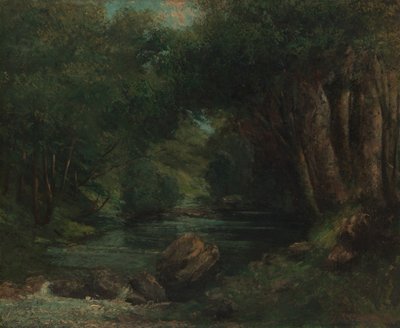 En bæk i skoven, ca. 1868-77. af Gustave Courbet
