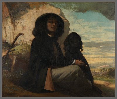 Selvportræt, også kaldet »Courbet med den sorte hund« af Gustave Courbet