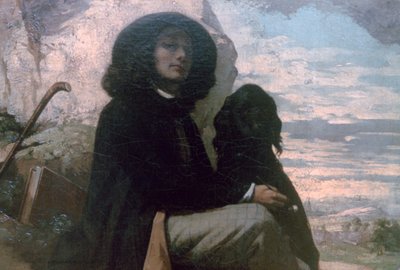 Courbet med sin sorte hund, 1842 af Gustave Courbet