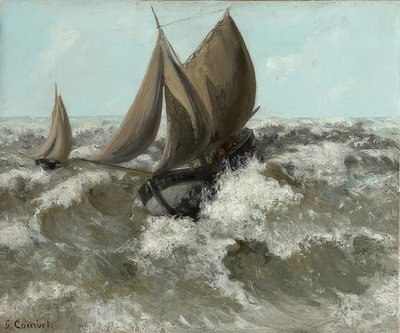 Sejlbåden (havlandskab). Omkring 1869 af Gustave Courbet