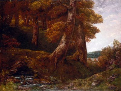 Entering the Forest, ca. 1855 (olie på lærred) af Gustave Courbet