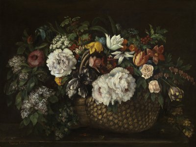 Blomster i en kurv af Gustave Courbet