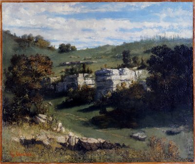 Fransk: Paysage du Jura
Tysk: Landschaft des Jura af Gustave Courbet