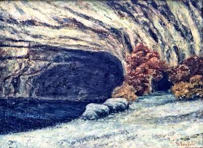 Snedækket Loue-grotte af Gustave Courbet