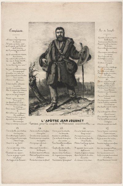 Jean Journet på vej til erobringen af universel harmoni, 1850. af Gustave Courbet