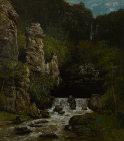 Landskab med et vandfald af Gustave Courbet
