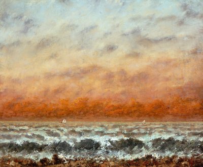 Marine (olie på lærred) af Gustave Courbet