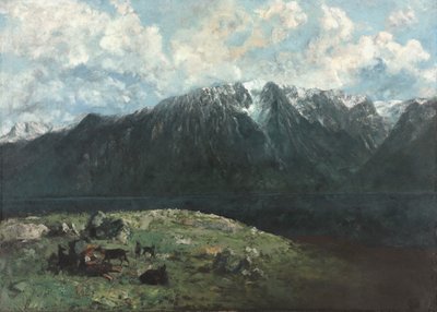 Panoramaudsigt over Alperne, Les Dents du Midi af Gustave Courbet