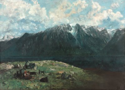 Panoramaudsigt over Alperne, Les Dents du Midi af Gustave Courbet