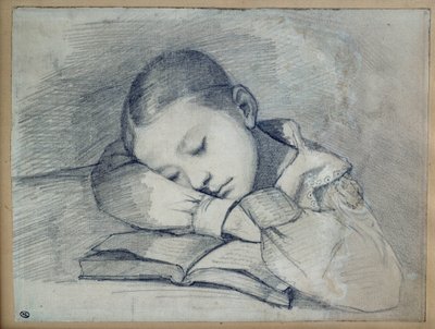 Portræt af Juliette Courbet sover. Tegning ved blyminen af Gustave Courbet (1819-1877). 1841. Dim. 0,20 x 0,26. Paris, Musee d