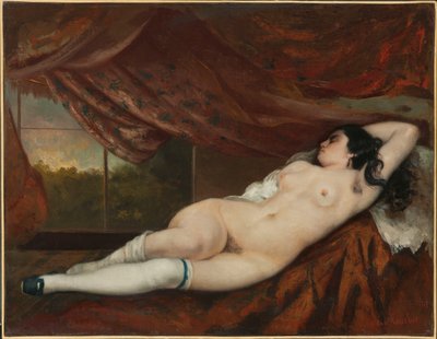 Liggende nøgen kvinde, 1862 af Gustave Courbet