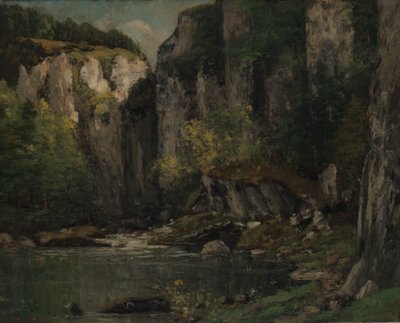 Flod og Klipper, 1873-77. af Gustave Courbet