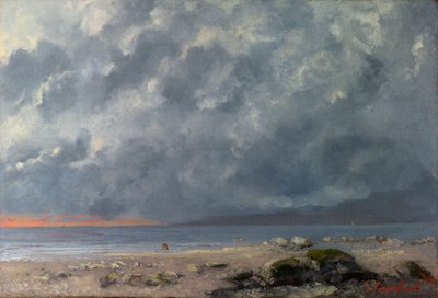 ""Scene de plage"" (strandscene) Peinture de Gustave Courbet (1819-1877) - 1874 - Olie på lærred Dim 38x55,5 cm National Gallery, Londres af Gustave Courbet