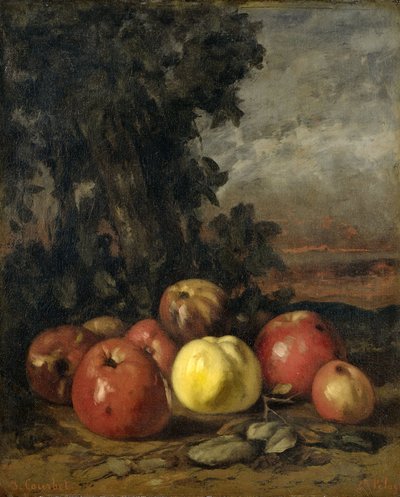 Stilleben med æbler af Gustave Courbet