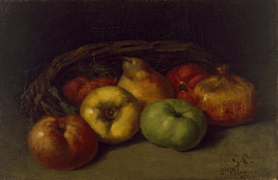 Stilleben med æbler, pærer og granatæbler af Gustave Courbet