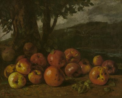 Stilleben med æbler af Gustave Courbet