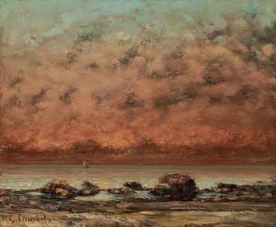 The Black Rocks ved Trouville af Gustave Courbet