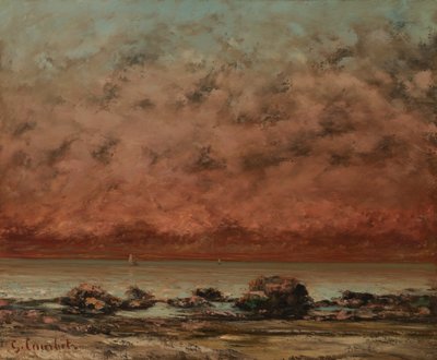 De sorte klipper ved Trouville af Gustave Courbet