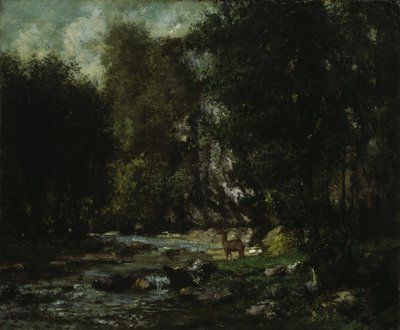 The Brook of Les Puits-Noir, ca. 1855 (olie på lærred) af Gustave Courbet