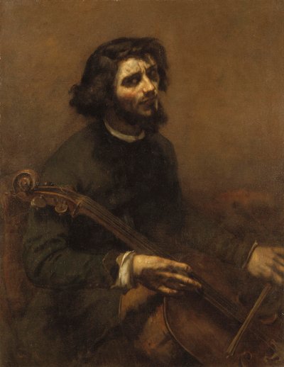 Cellisten (selvportræt), 1847 af Gustave Courbet