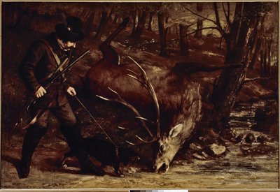 Den tyske jæger (olie på lærred af Gustave Courbet