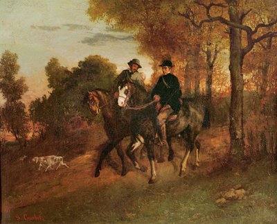 Tilbagekomsten fra jagten, 1857 af Gustave Courbet