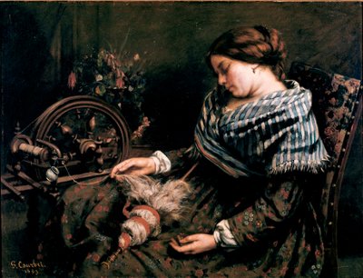 The Sleeping Spinner Maleri af Gustave Courbet (1819-1877) 1853 Dim. 91x115 cm Montpellier, Musee Fabre af Gustave Courbet