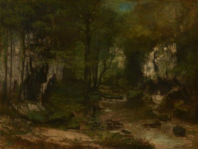 The Stream (Le Ruisseau du Puits-Noir; Loue-dalen) af Gustave Courbet