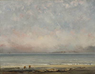 Stranden ved Trouville, ca 1865. af Gustave Courbet