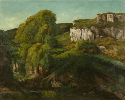 Valley of the Loue, nær Ornans, c.1860 (olie på lærred) af Gustave Courbet