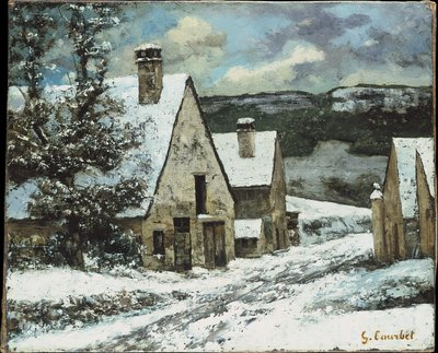 Landsbykanten om vinteren af Gustave Courbet