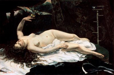 Kvinde med en papegøje, 1866. af Gustave Courbet